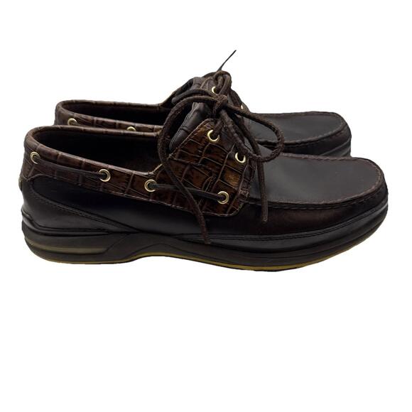 ROCKPORT MEN’S BOAT SHOES/LOAFER 10.5‎ M Animal Scale Pattern Accent Gently Worn - Picture 2 of 7